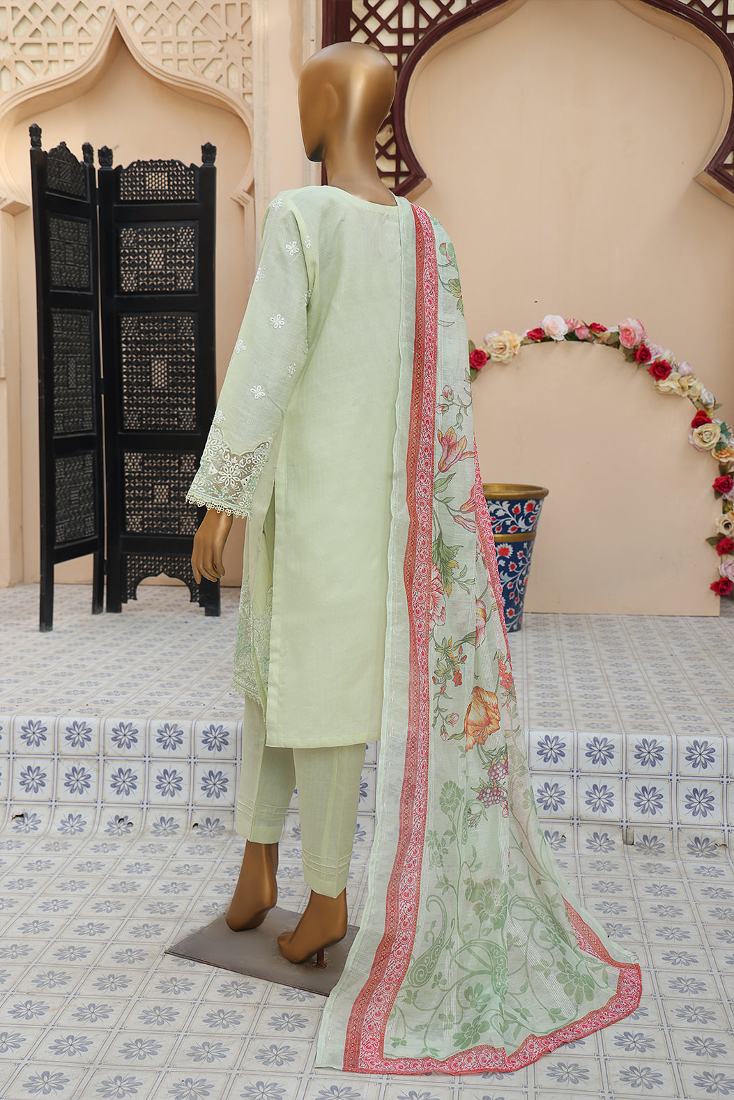3 PEICE STIFF COTTON EMBROIDRY SCE-07