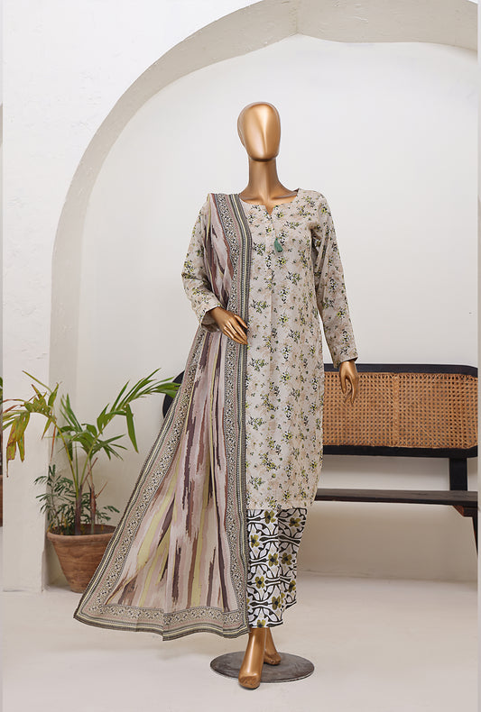 3PCS STITCHED SEPARATR CO-ORDS SC-04 OLIVE GREEN
